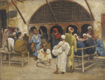 THE SNAKE CHARMERS Ludwig Deutsch Orientalism Araber Ölgemälde